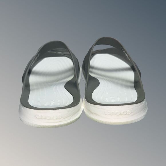 Crocs Swiftwater Iconic Comfort Strappy Slip On Sandal Gray White Women's 9 - Picture 2 of 6